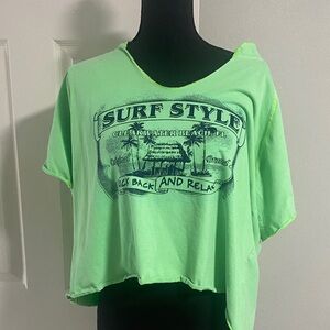 Surf Style Women's Neon Green Crop Top